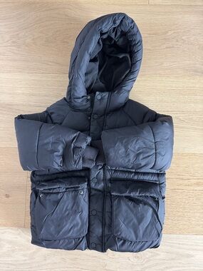 Zara Black Hooded Puffer Jacket for Kids